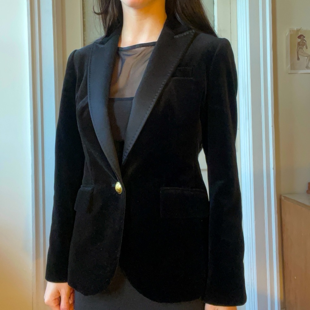 J. Crew Petite 00 Velvet Blazer